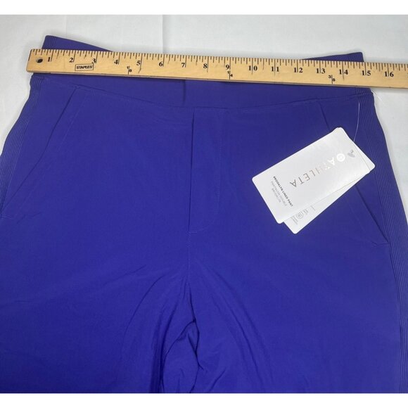 Athleta Womens Brooklyn Lined Pants Purple Ribbed Waist Size 6/T - Picture 16 of 16